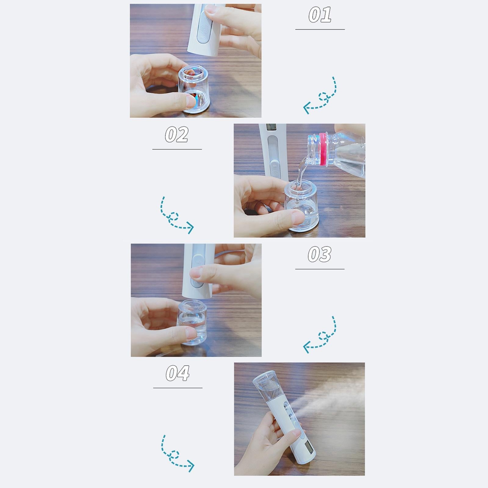 Nano Facial Mist Portable Mini Face Steamer for Eyelash White Blue Medical device no