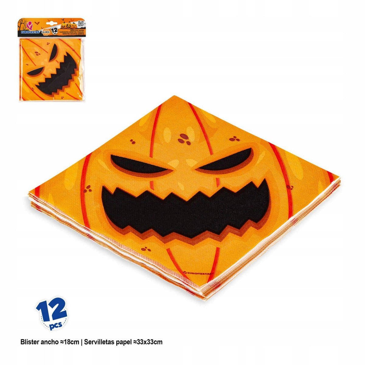 Napkins halloween pumpkin brown 12 pcs 33x33cm