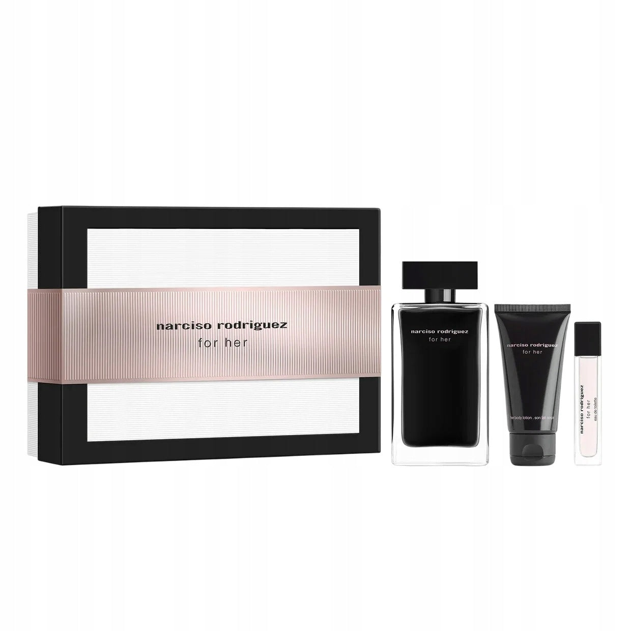 Narciso Rodriguez For Her set (EDT 50 ml + 7.5 ml + body lotion)