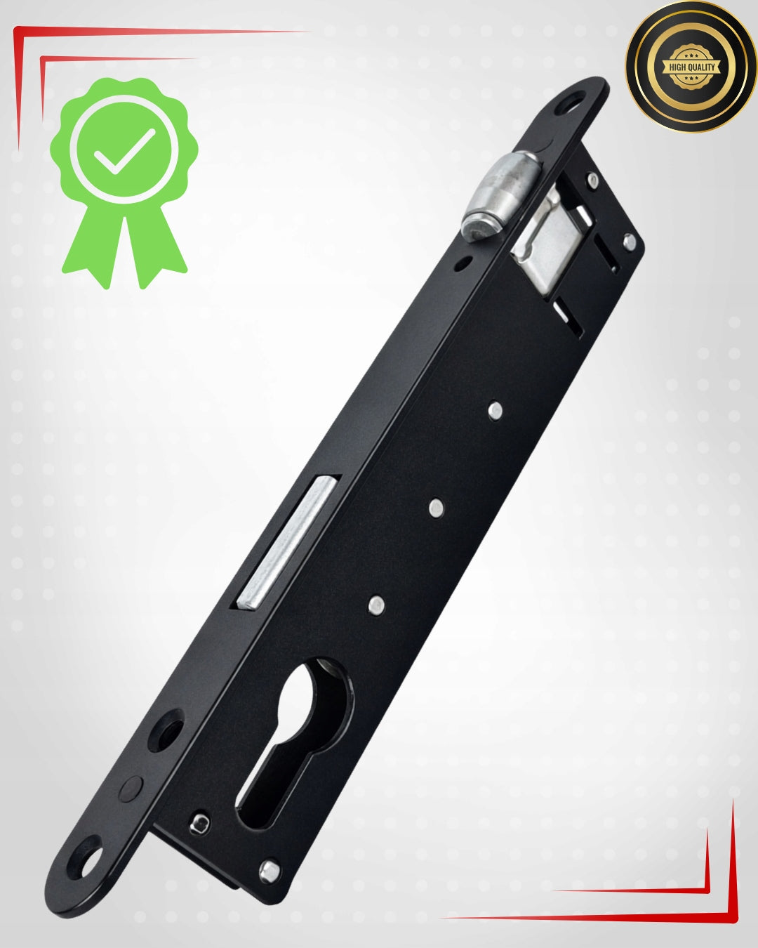 Narrow lock 90/22 roller for insert black for gate door Lock type mortise lock
