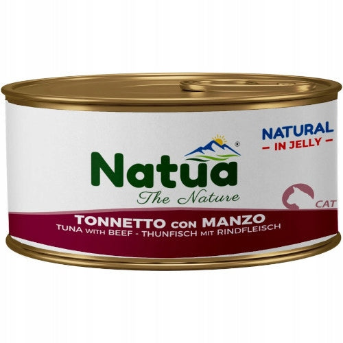 Natua Cat Natural Tuna with Beef - tuna with beef in jelly 85g