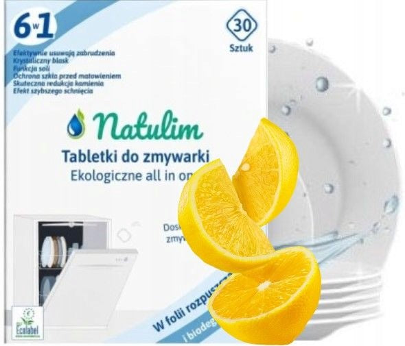Natulim DISHWASHER TABLETS 30 pieces 6in1 Biodegradable ECO-FRIENDLY