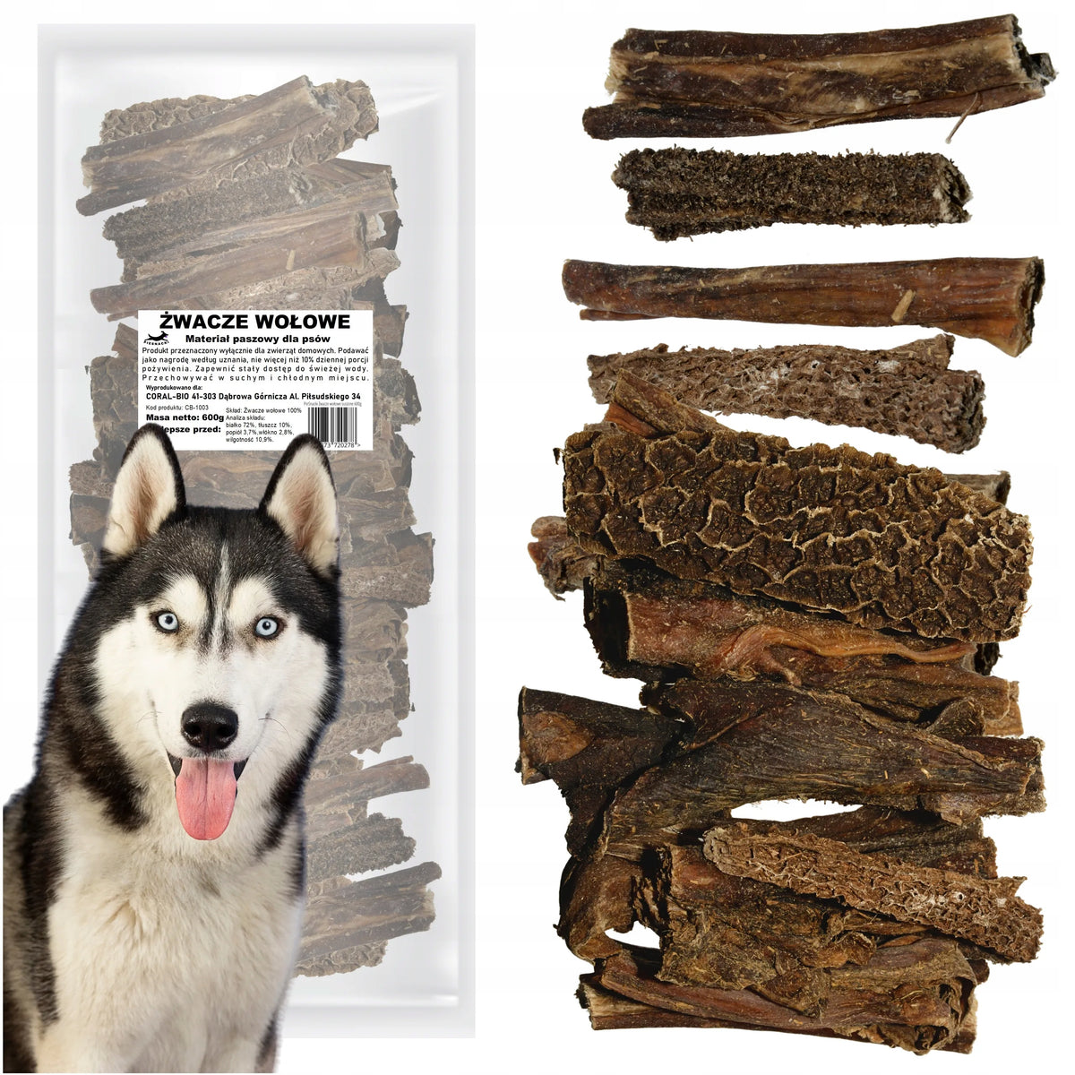 Natural Beef Treat Teether Rumen Stomach - Beef Rumens Dried 600g
