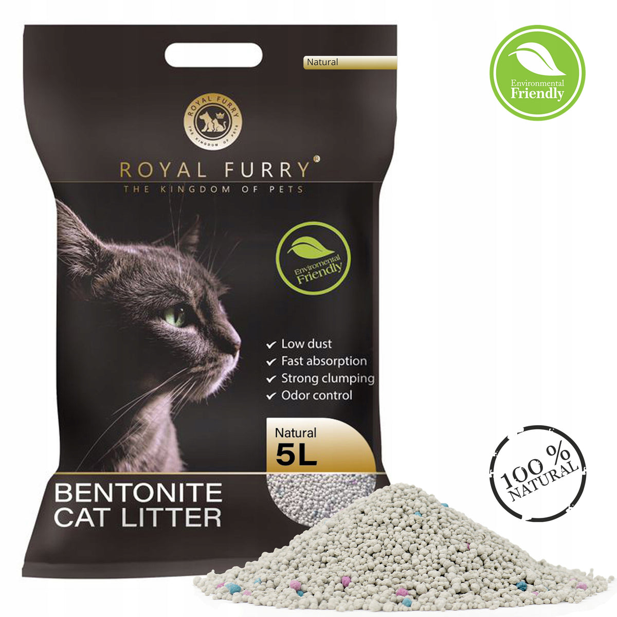 Natural Bentonite Unscented Premium 5 L Royal Furry Litter