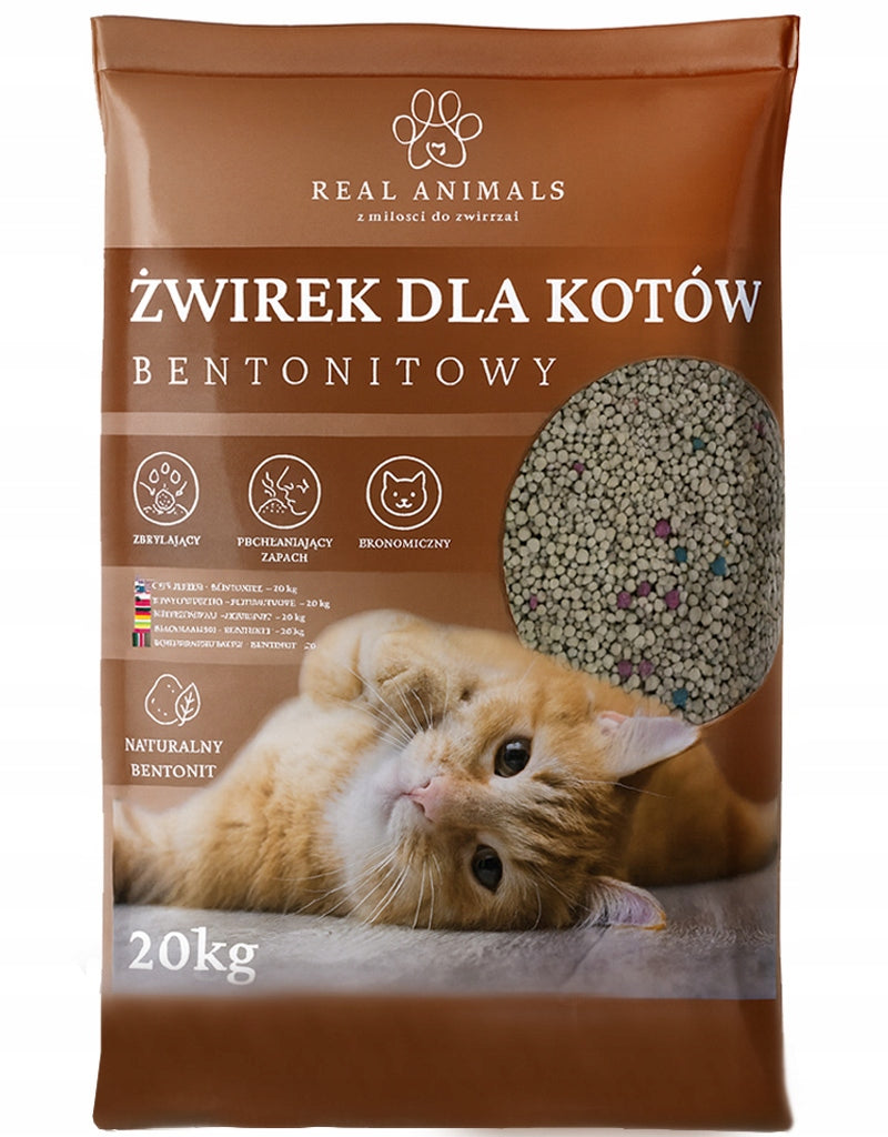 Natural Cat Bentonite Litter 20 KG 25 L Dust-Free Absorbent Packaging status original