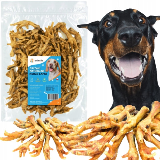 Natural Chicken Paws 2kg 120pcs Dog Teethers Dried Premium Animille