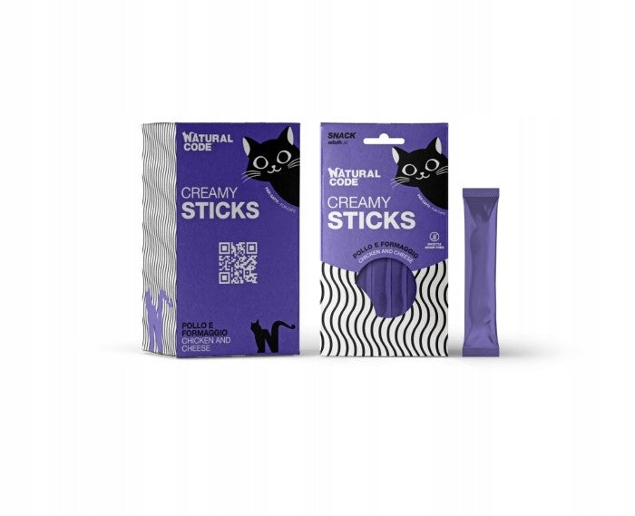 Natural Code Cat Snack Creamy Chicken with Cheese 4x14g