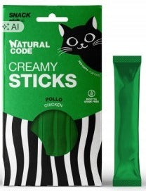Natural Code Cat Snack Creamy Sticks POLLO Cat Sauce Chicken 4x14g Packaging status original