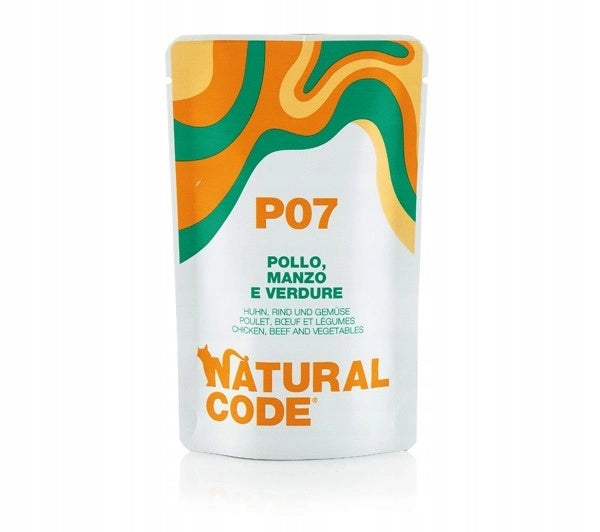 Natural Code P07 Cat Chicken, Beef with Vegetables Sachet 70g Wet Food