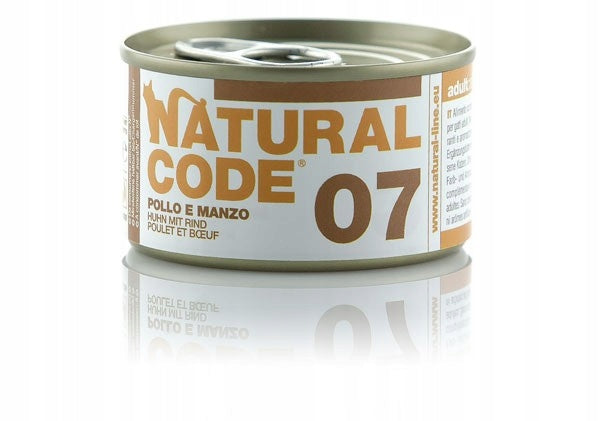Natural Code wet cat food can 05 Chicken Beef 85g