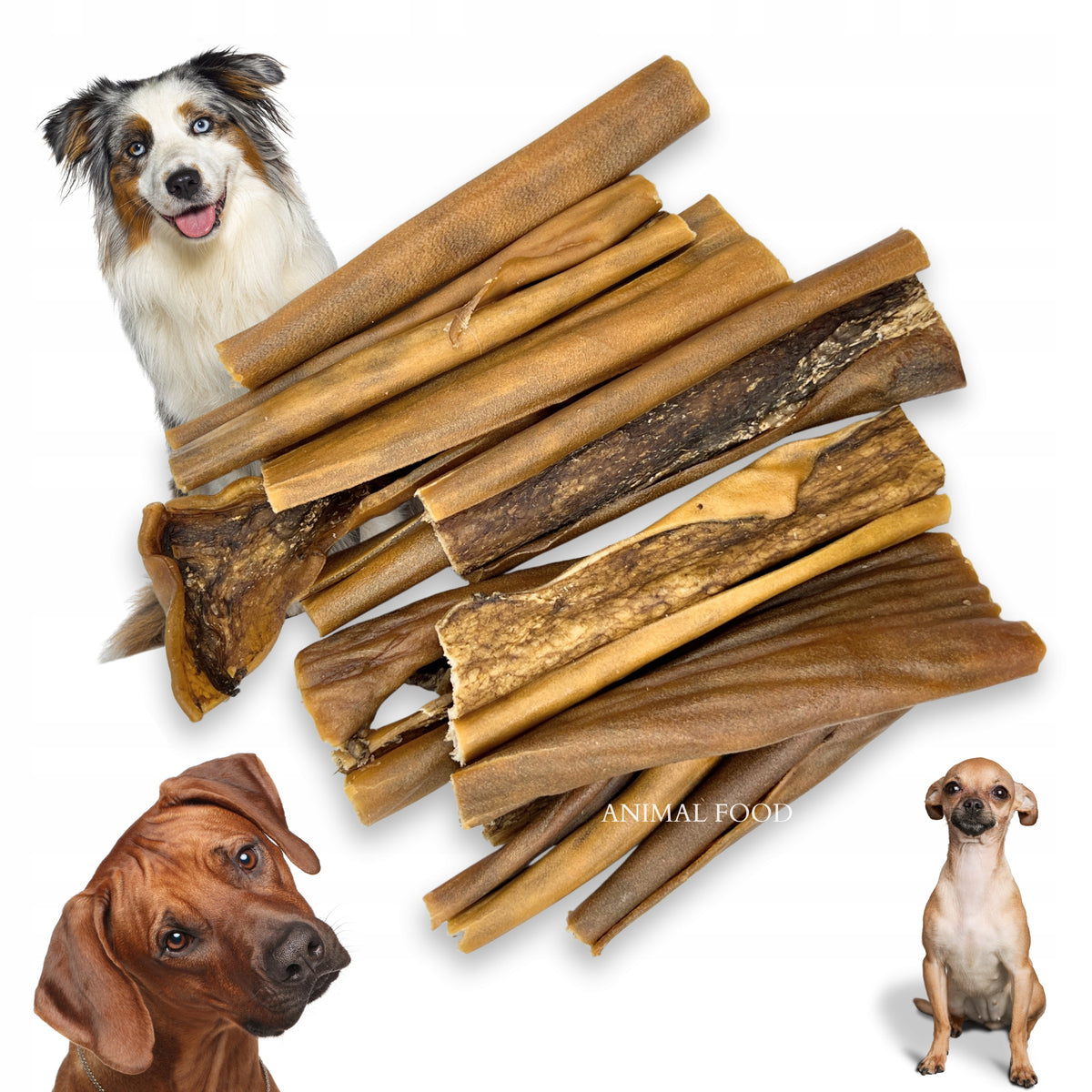 Natural Dog Teethers Treats Premium HORSE LEATHER 15CM 500G