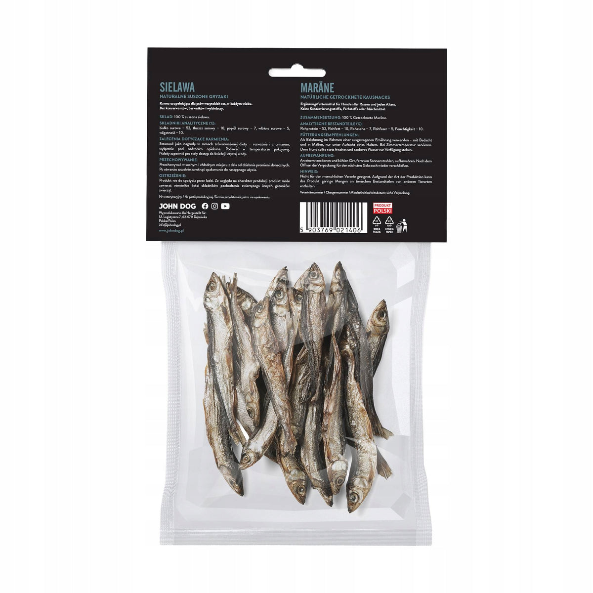 Natural Dried Dog Teether Dried Fish Sielawa 100 g Packaging status original