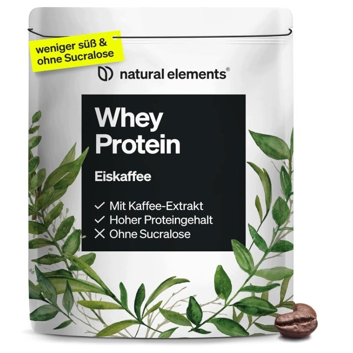 Natural Elements WheY Protein 1000g protein supplement iced coffee