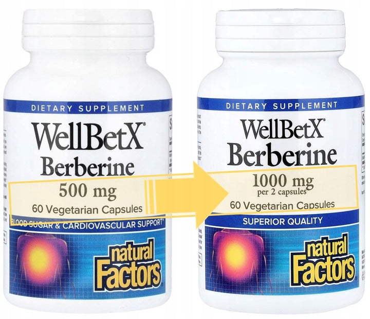 Natural Factors - Berberine / Berberine HCl (hydrochloride) 500 mg | 60caps Packaging status original