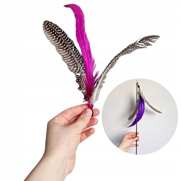 Natural Feathers for Rotating Cat Rod for Kittens