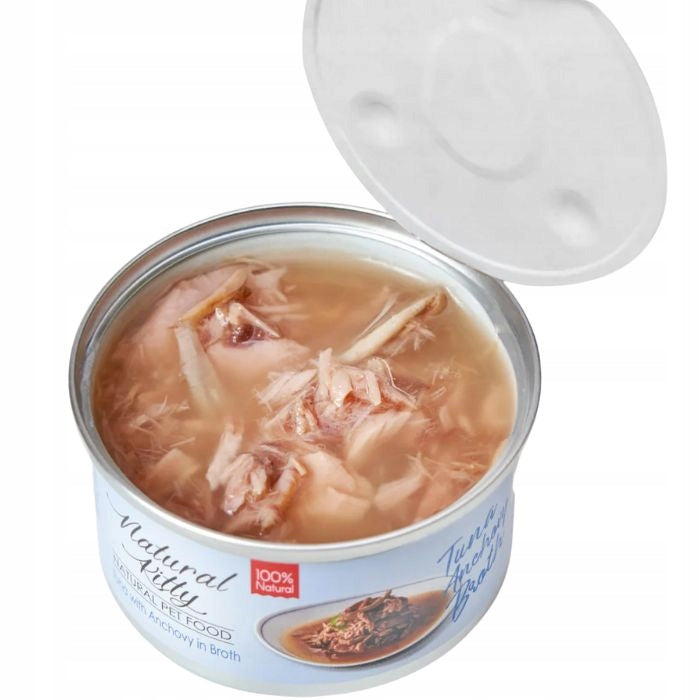 Natural Kitty - Tuna with anchovy in broth 80g - Wet food Manufacturer code CHT20035
