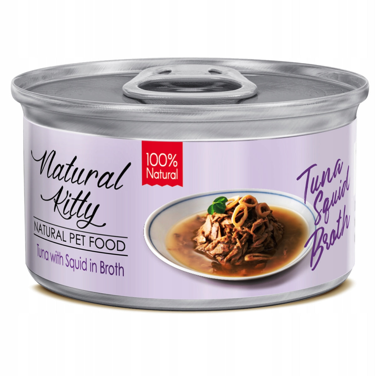 Natural Kitty - Tuna with squid in broth 80g - Wet cat food
