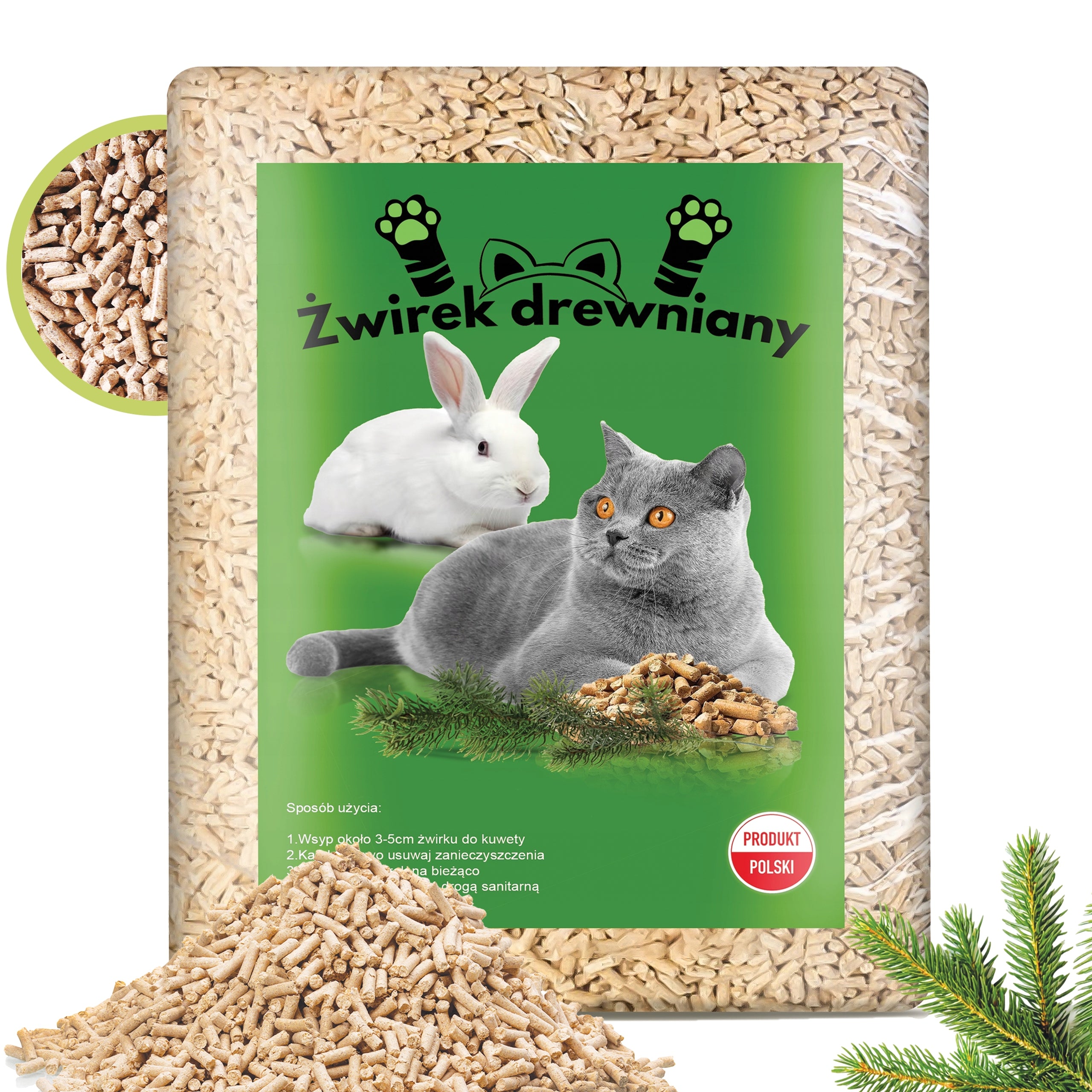 Natural Litter 10KG Wooden Pellet Light For Cat and Rodents Eco-Friendly