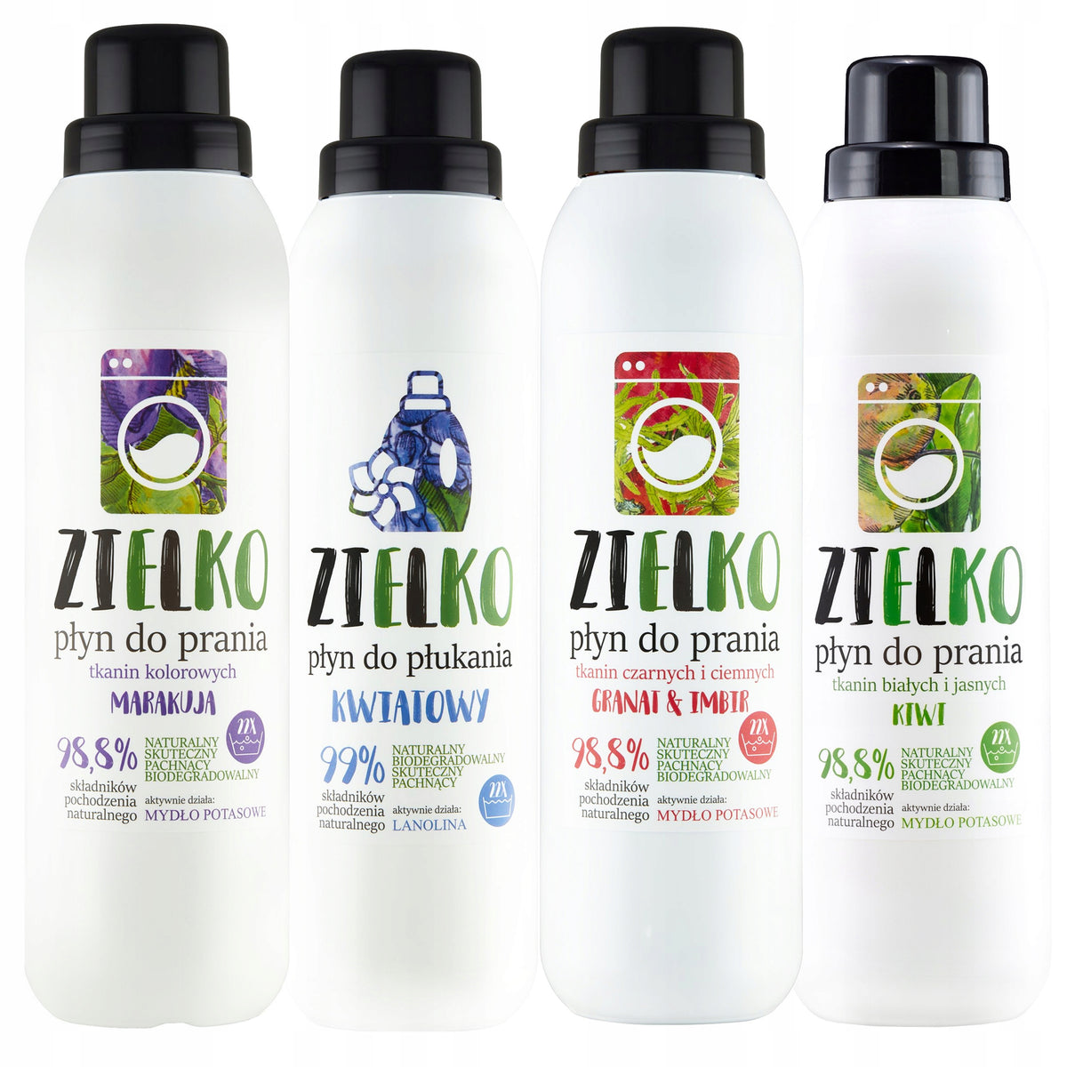 Natural Set for Washing Colors, Light and Dark Fabrics + Rinse