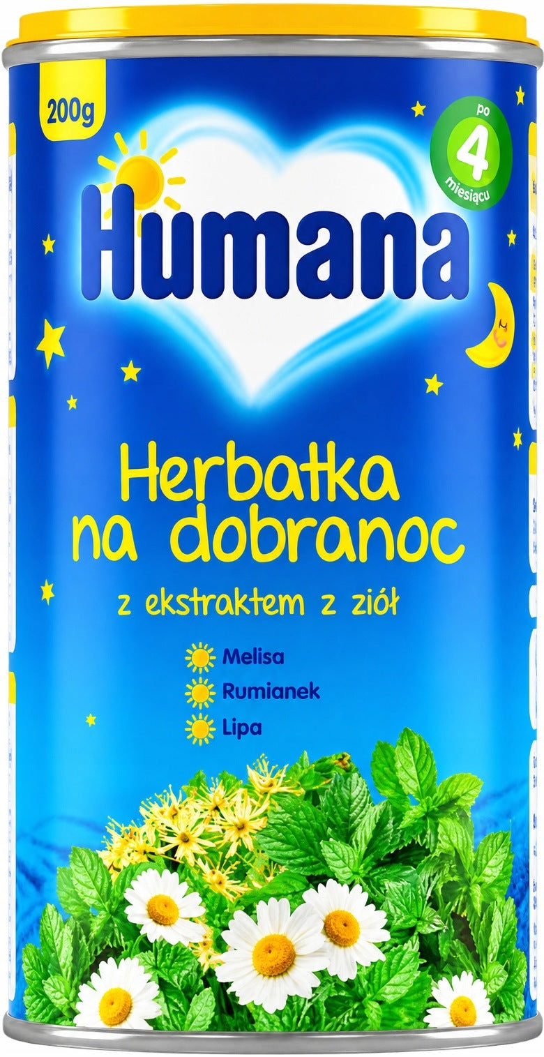 Natural Tea for Children 4m+ for Bedtime HUMANA 200g Helps You Fall Asleep