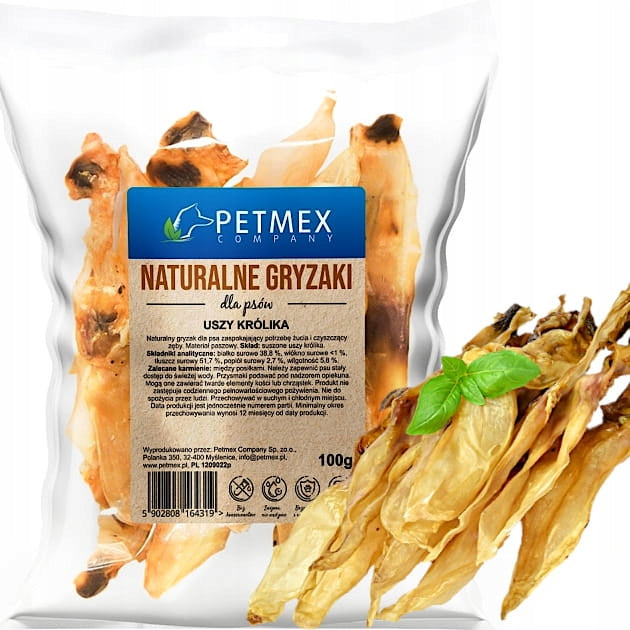 Natural Treat Dog Teether Dried Ear, Rabbit Ears Petmex 100g