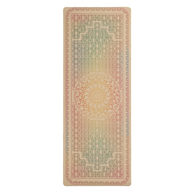 Natural Yoga Mat Non-Slip Yoga Pilates Magic Elephants Hamsa
