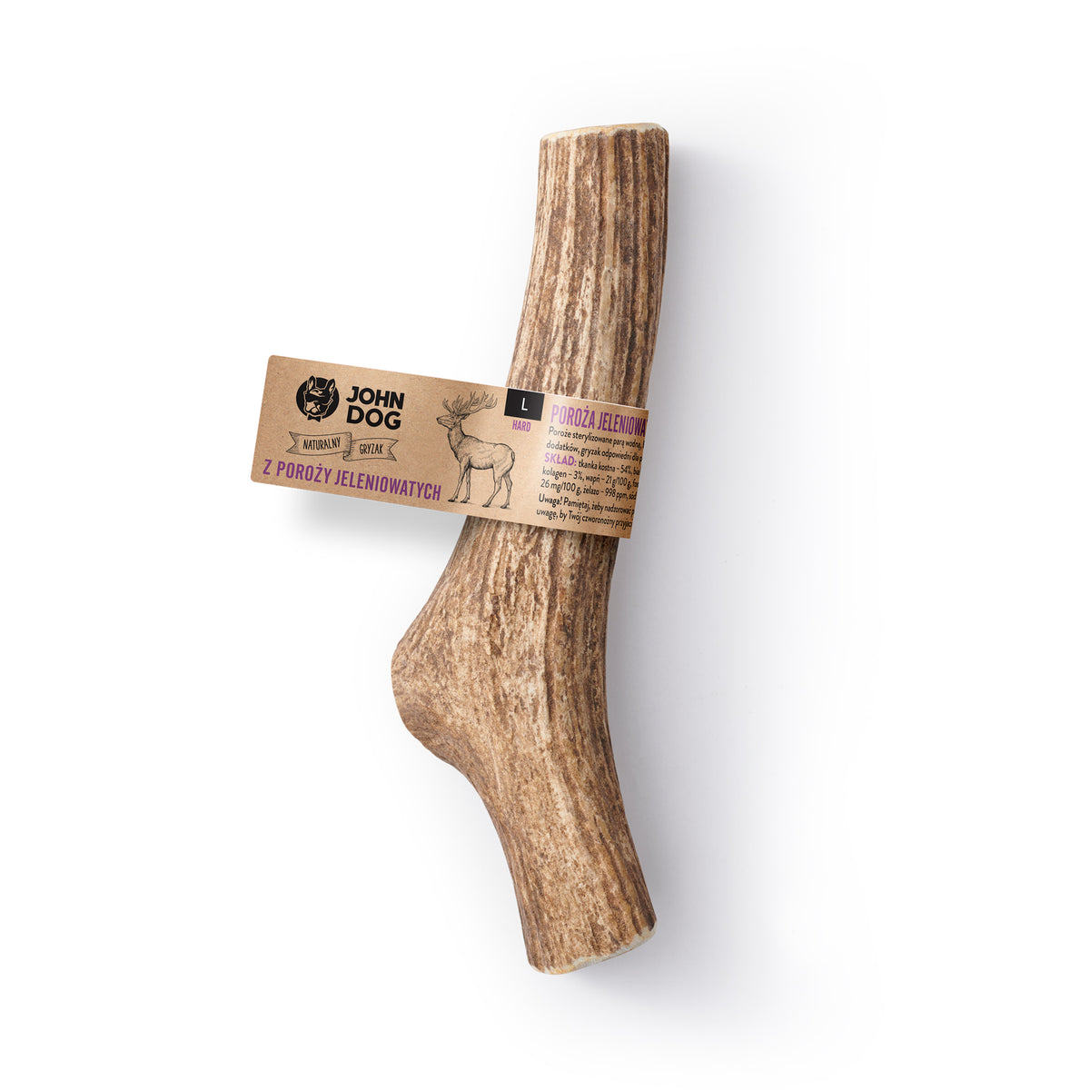 Natural deer antlers teether HARD L John Dog