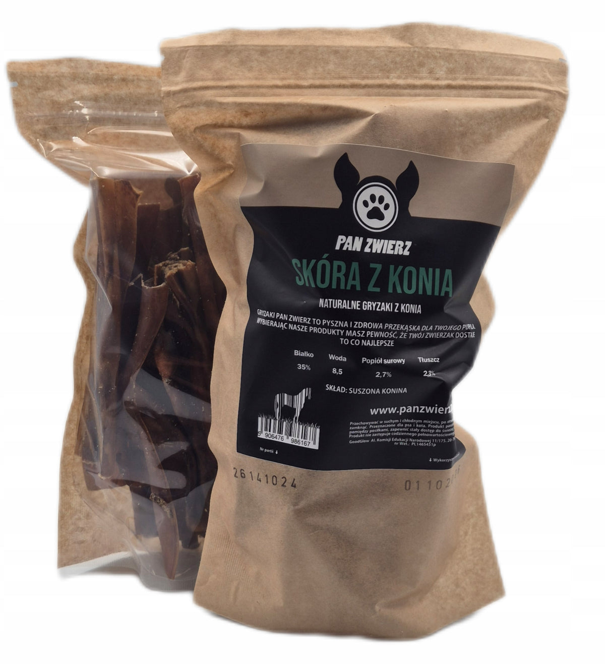 Natural dog teether - horse skin 300g.