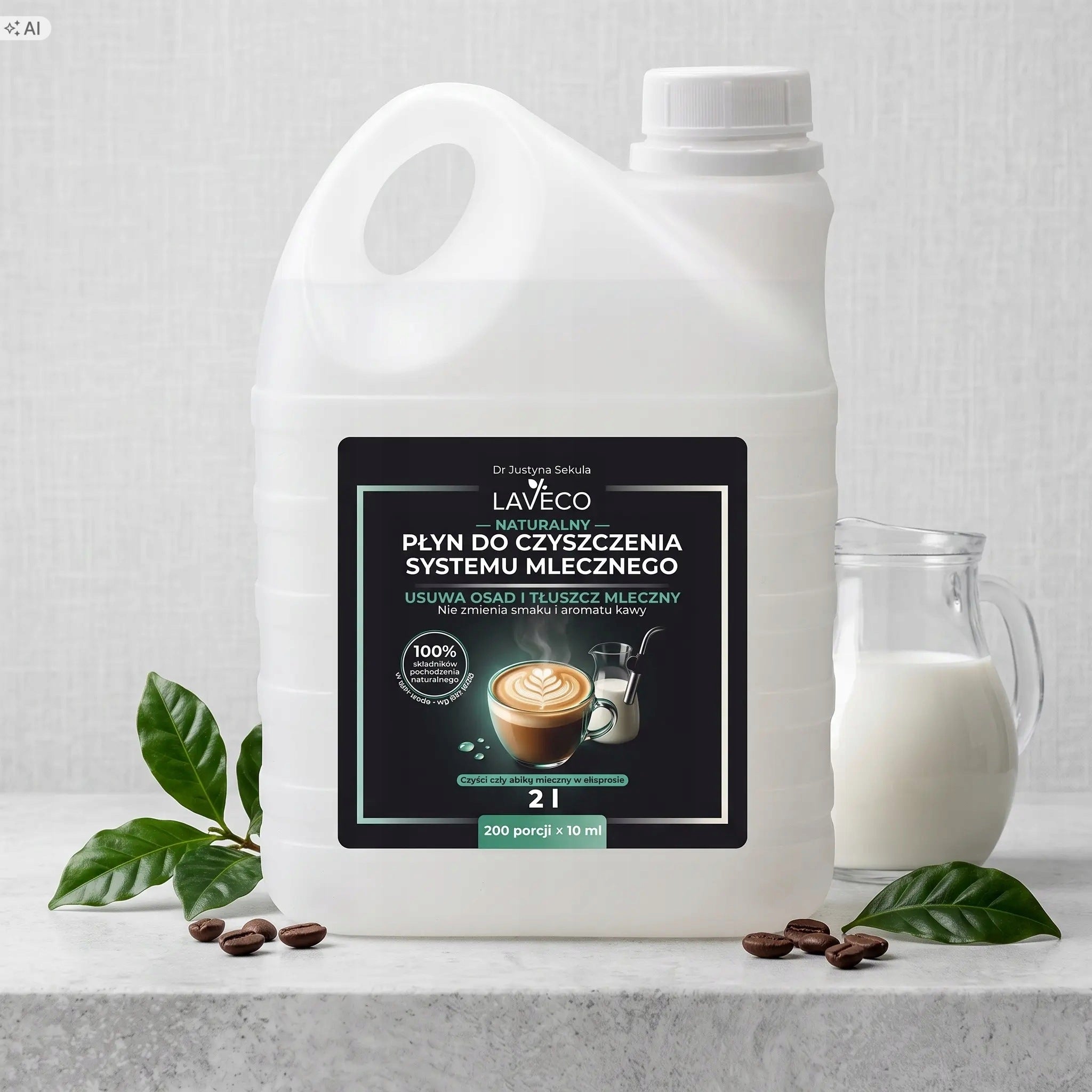 Natural liquid for cleaning the milk system - 2 l - LAVECO Packaging status original