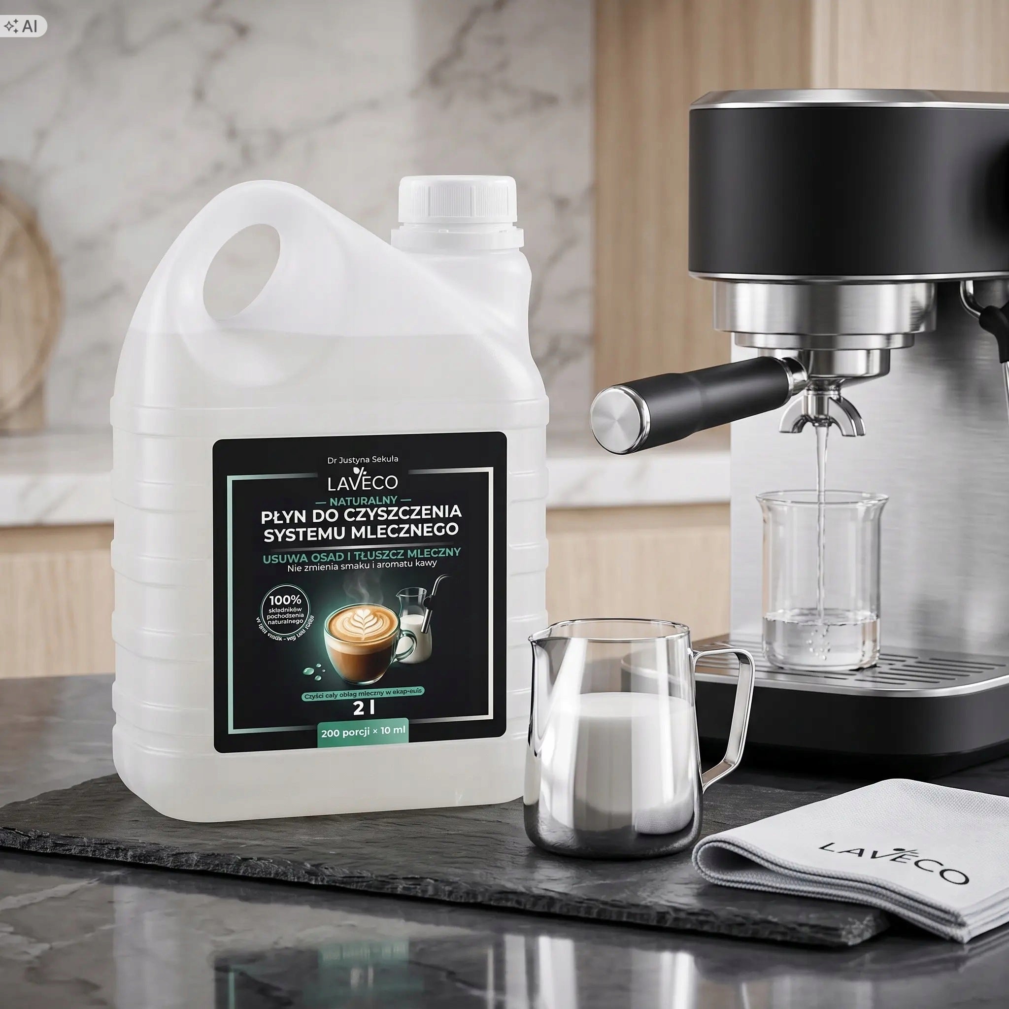 Natural liquid for cleaning the milk system - 2 l - LAVECO