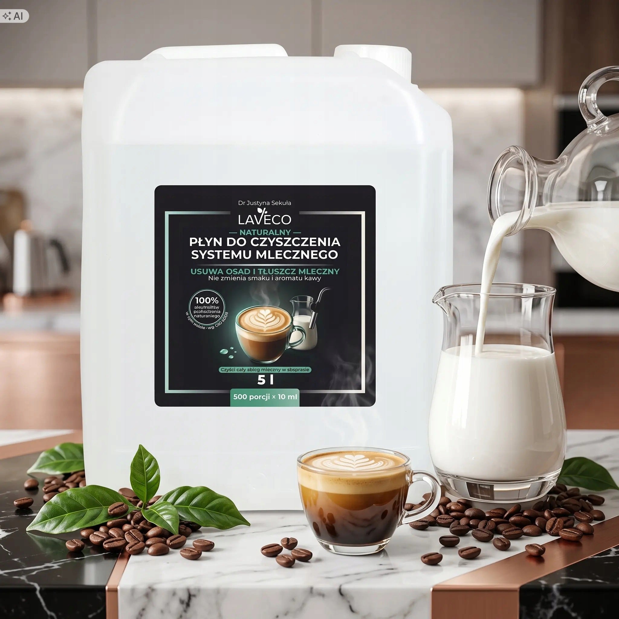 Natural liquid for cleaning the milk system - 5 l - LAVECO Manufacturer code 5903738834815