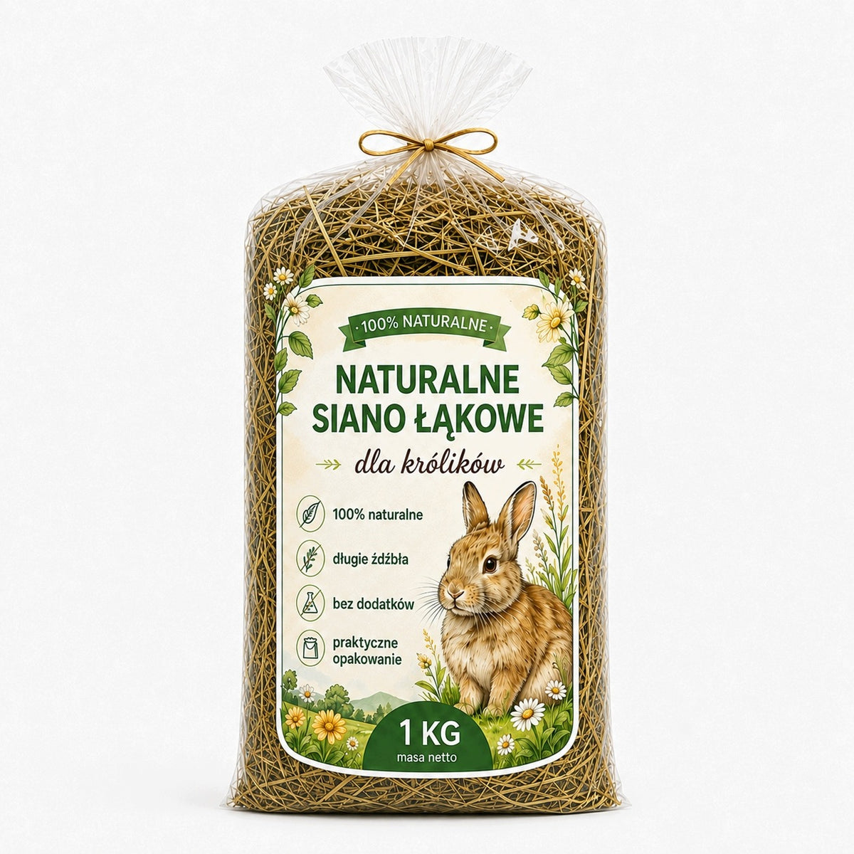 Natural meadow hay for rabbit 1 kg