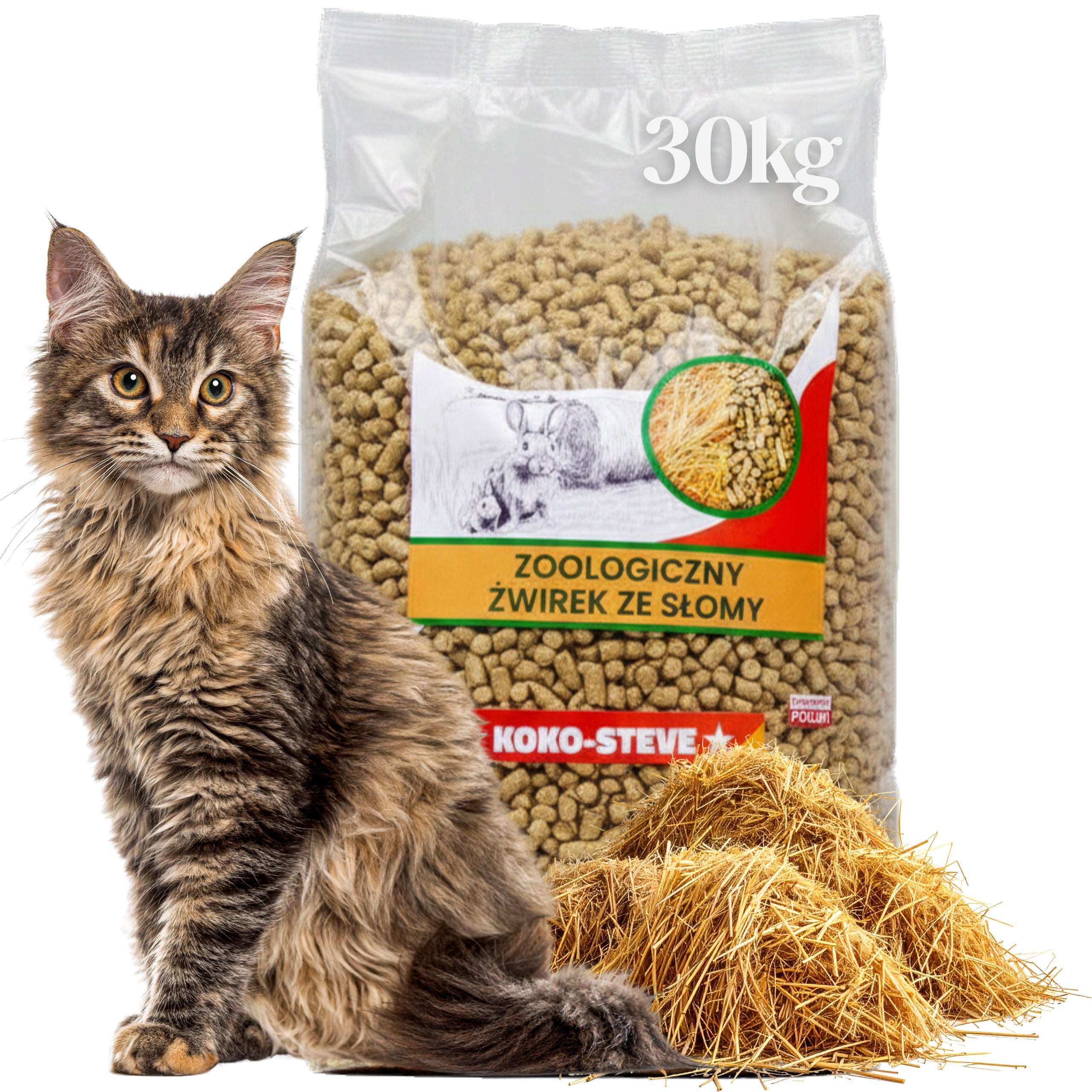 Natural straw litter PELLET granules for rabbit rodent cat 30kg