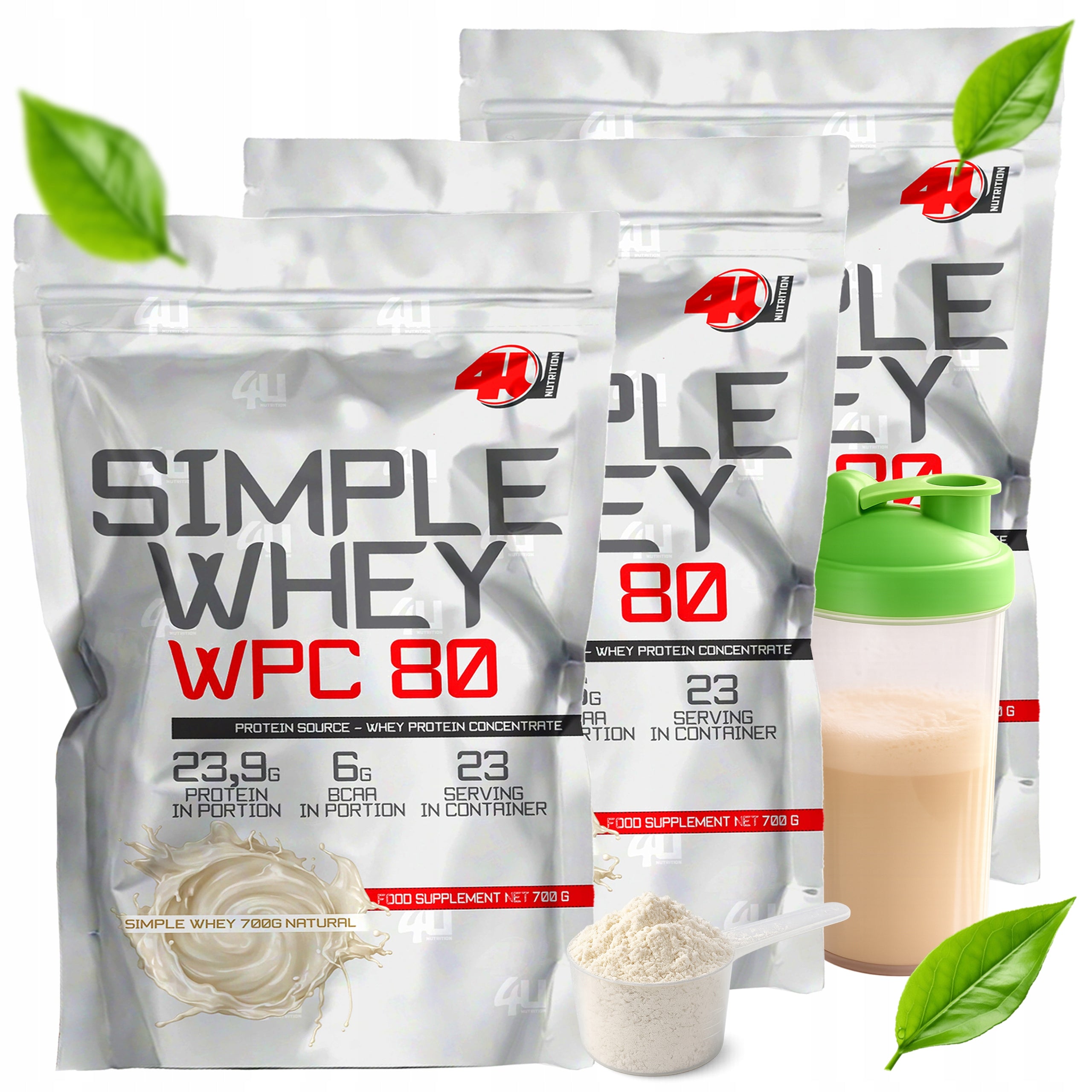 Natural whey protein 2,1KG without sweeteners pure WPC 80% protein