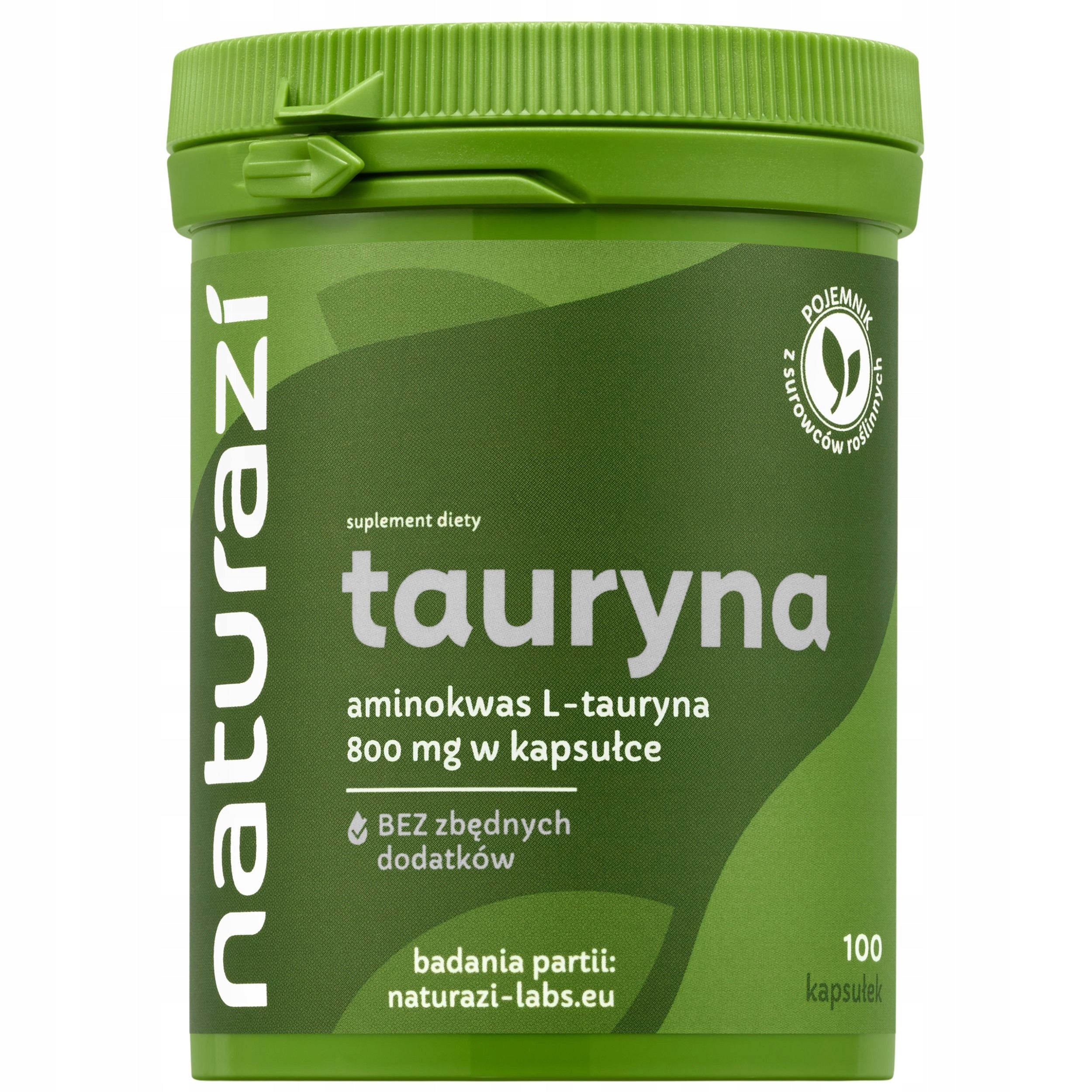 Naturazi Taurine 800 mg - 100 capsules - STUDIES CONTENTS
