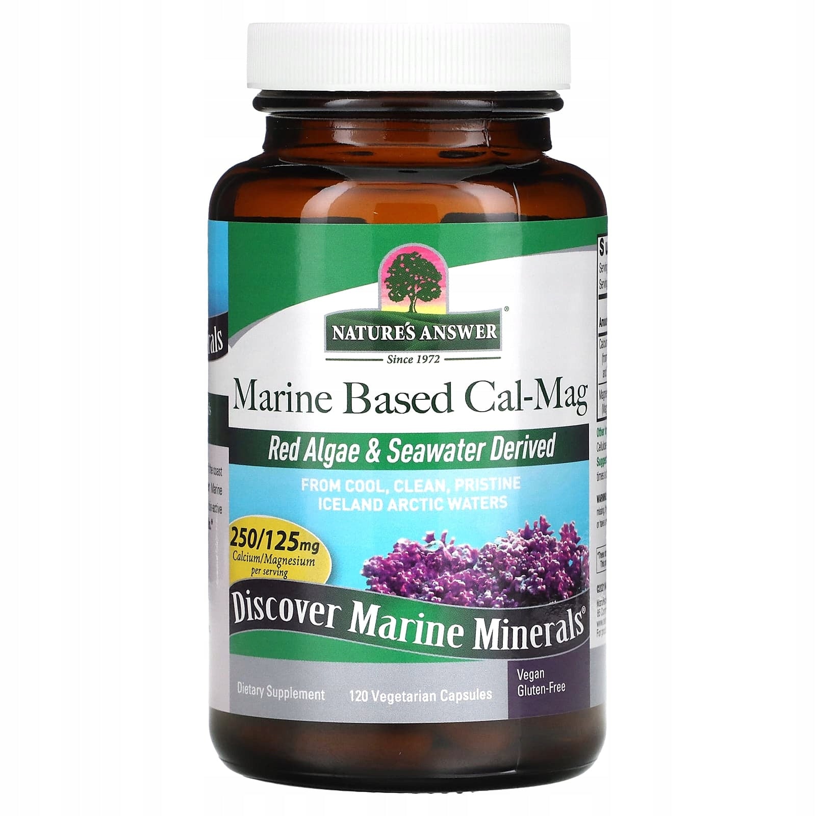 Nature's Answer, Cal-Mag based on the sea, 120 vegetarian capsules Manufacturer code 083000164613