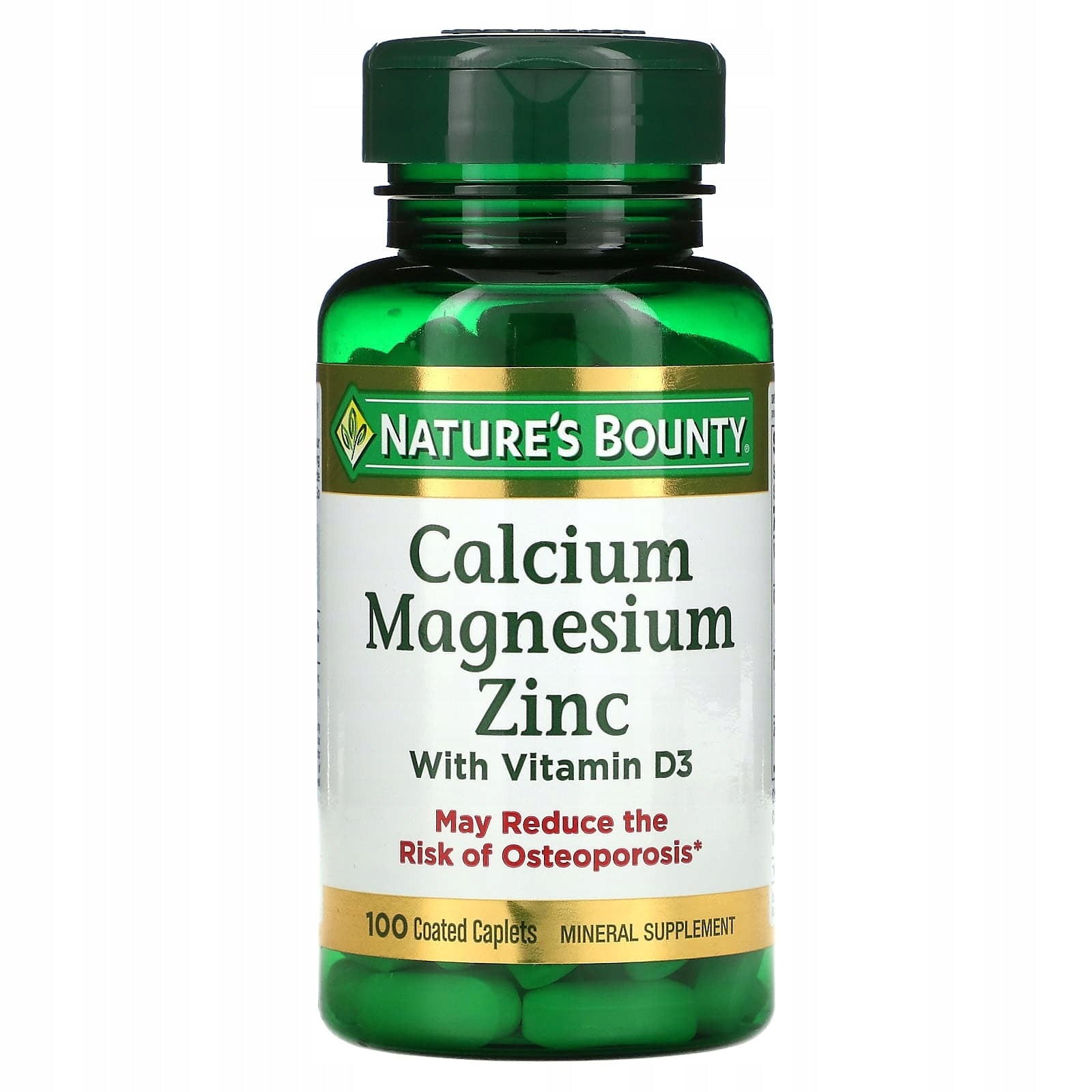 Nature's Bounty Calcium Magnesium Zinc (Gluconate) + D3 90 tabl Bone Joints