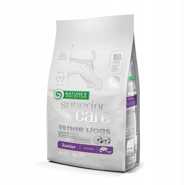 Nature's Protection White Dogs SALMON JUNIOR 1,5kg - Purple dry food
