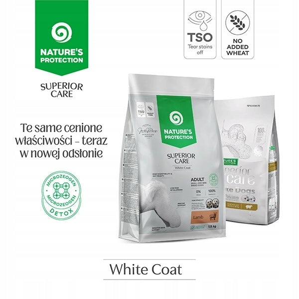 Nature's Protection White Small Breed Dog Food - Lamb Formula - 1.5kg Packaging status original