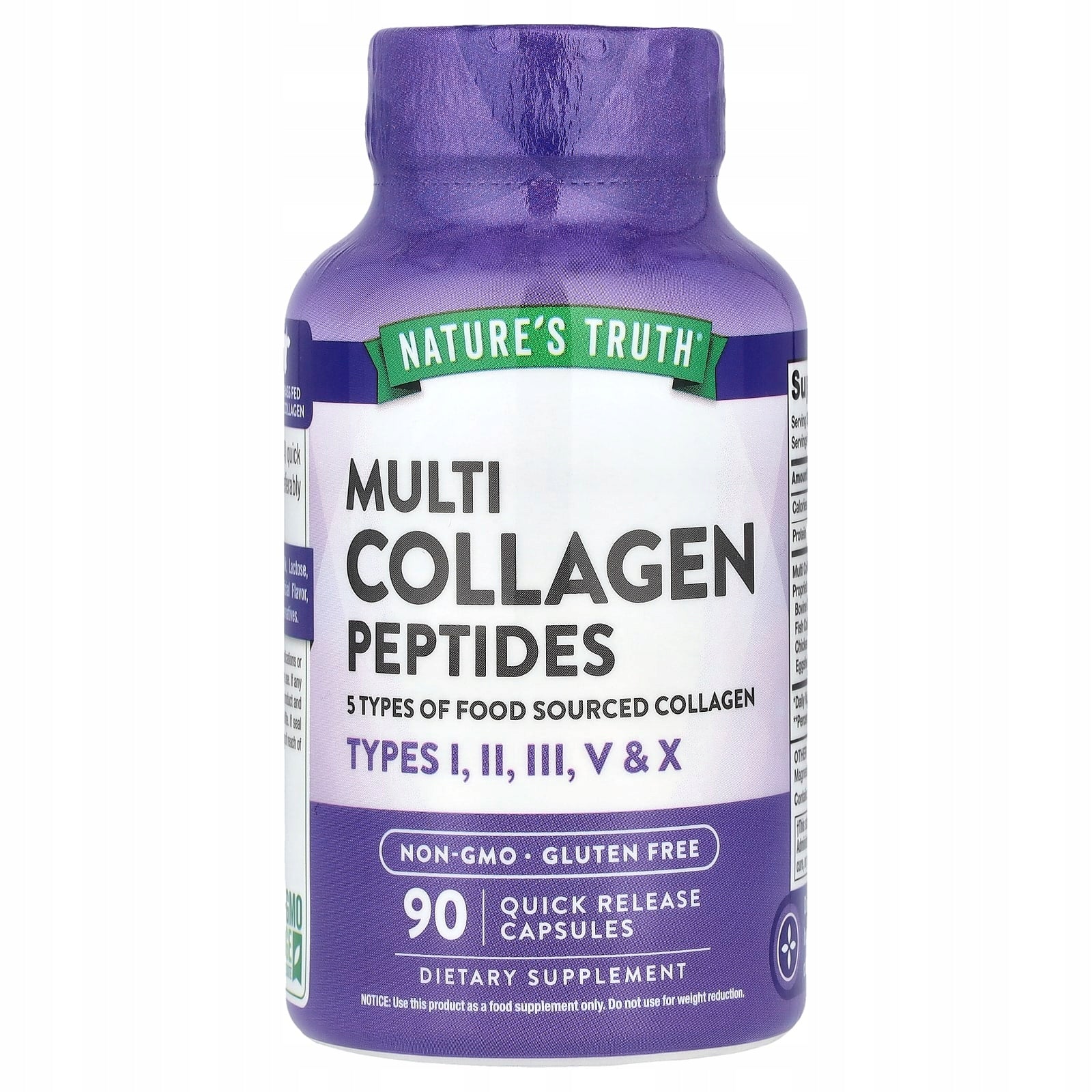 Nature's Truth, Multicollagen Peptides, 90 Quick Release Capsules