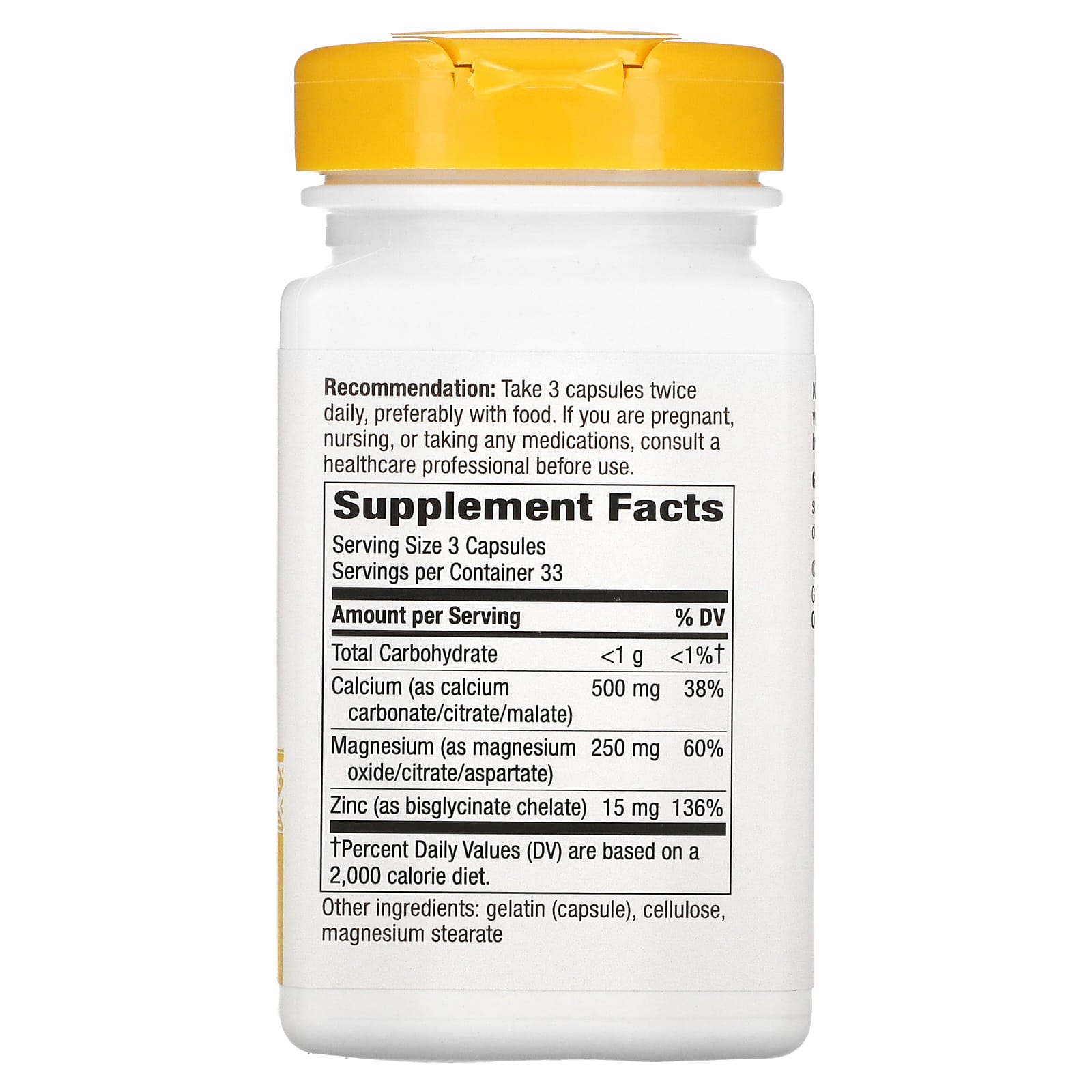Nature's Way, Calcium and Zinc Mineral Complex, 765 mg, 100 capsules (255 Expiration date at least 3 months from the date of purchase