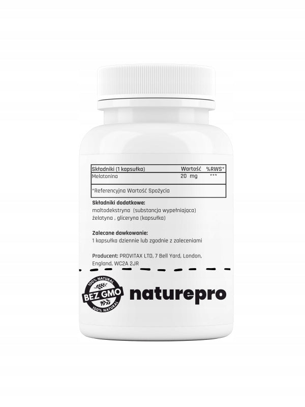 NaturePRO Melatonin 20 mg 100 capsules Brand naturePRO