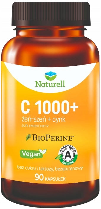 Naturell C 1000+ vitamin C ginseng + zinc immunity 90 kaps.