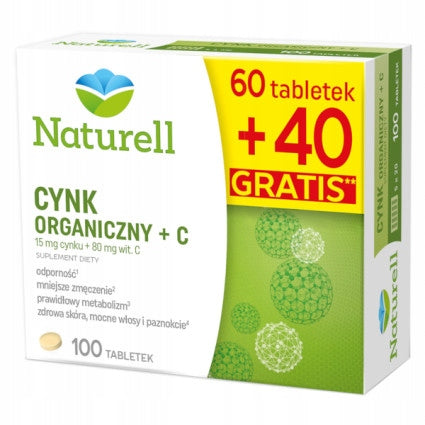 Naturell Organic Zinc + Vitamin C 100tabl