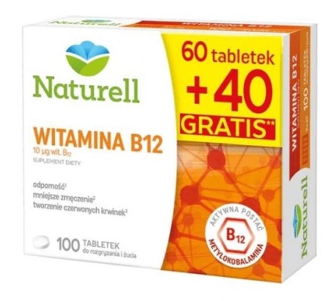 Naturell Vitamin B12 60+40 tablets FREEBIE