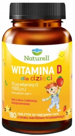Naturell Vitamin D for children 180 chewable and chewable tablets