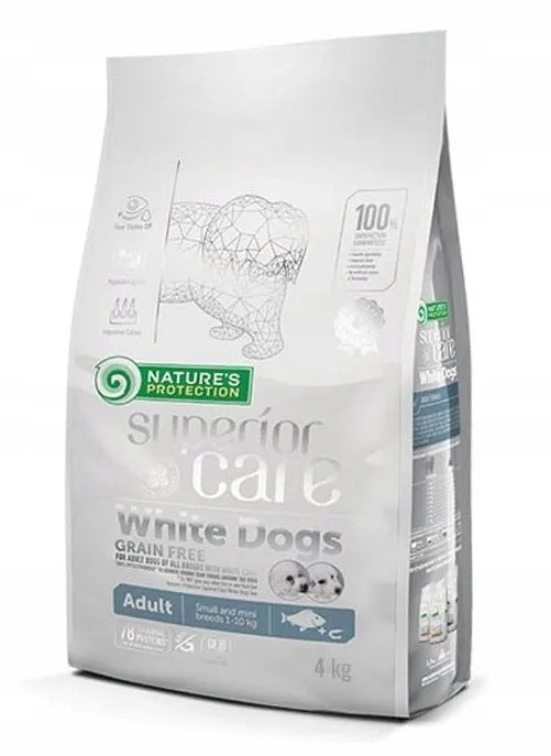Natures Protection Superior White Dogs Adult Small Fish White Hair 4kg