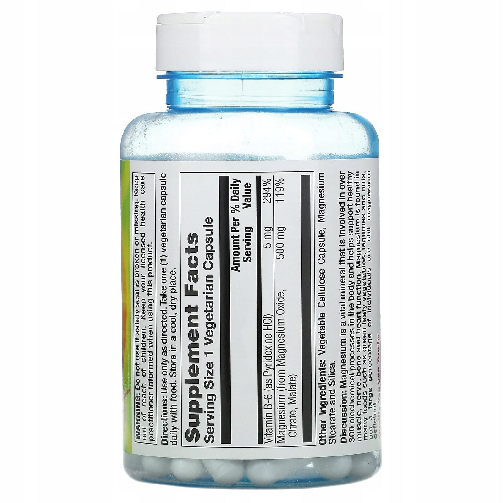 Naturs Life Magnesium Regenerating Magnesium with B6 Malate Citrate 500mg 100caps Expiration date at least 1 year from the date of purchase