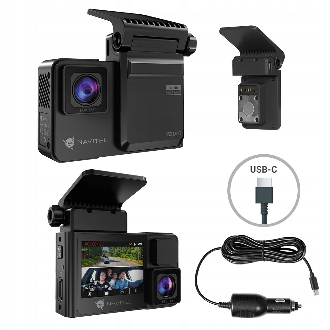 Navitel RS2 DUO video recorder - two cameras: external and internal