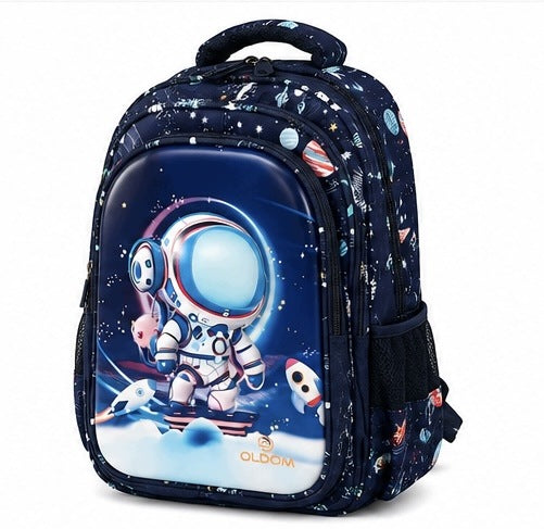 Navy Blue Backpack with Astronaut Packaging status original